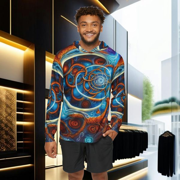 Men's Sports Warmup Hoodie: Dive Down the Wormhole of Workout Wonder! 🌀🏋️‍♂️🎤