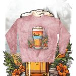 Color Blast into Coolness: Crewneck Sweatshirt With Cerveza Reminder