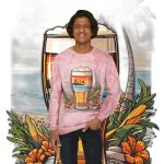 Color Blast into Coolness: Crewneck Sweatshirt With Cerveza Reminder