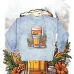 Color Blast into Coolness: Crewneck Sweatshirt With Cerveza Reminder