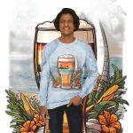 Color Blast into Coolness: Crewneck Sweatshirt With Cerveza Reminder