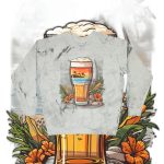 Color Blast into Coolness: Crewneck Sweatshirt With Cerveza Reminder