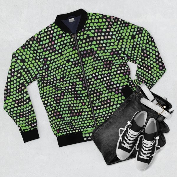 Iguana-Inspired Swagger: Men's Bomber Jacket - Scale Up Your Style!