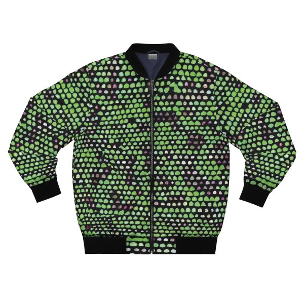 Iguana-Inspired Swagger: Men's Bomber Jacket - Scale Up Your Style!