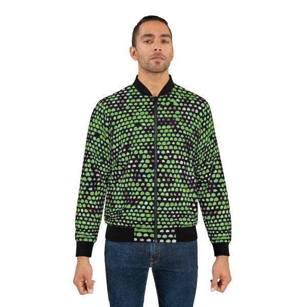 Iguana-Inspired Swagger: Men's Bomber Jacket - Scale Up Your Style!