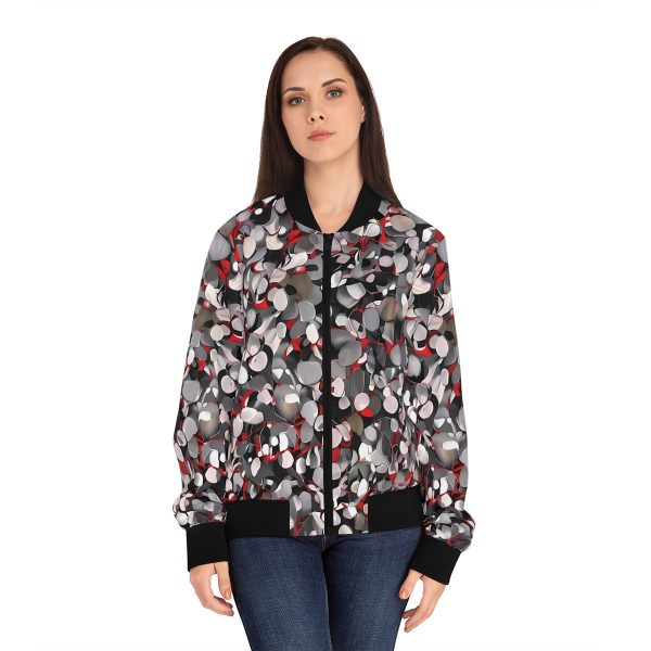 The Abstract Rose Petal & Snowstorm Women's Bomber Jacket
