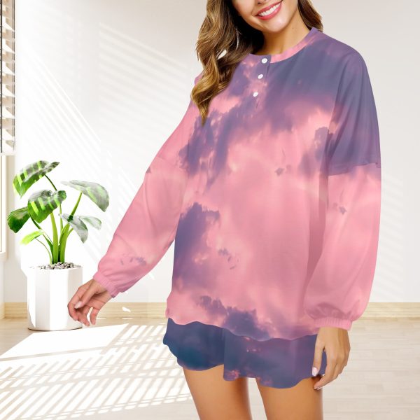 🌅 Chase the Sunsets: The Pink Skies Long Sleeve Pajama Set for Women
