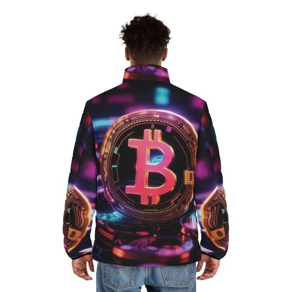 Crypto Cool: The Bitcoin Blizzard Men's Winter Coat đâď¸