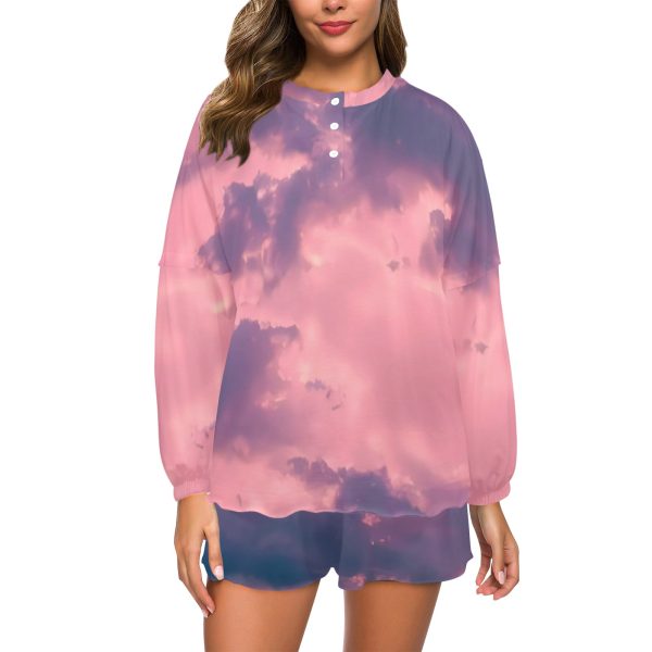🌅 Chase the Sunsets: The Pink Skies Long Sleeve Pajama Set for Women